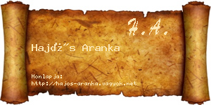 Hajós Aranka névjegykártya